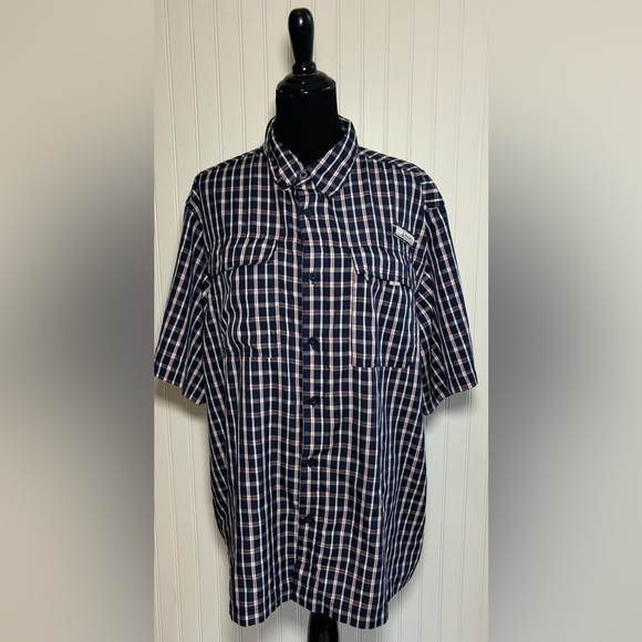 Habit Men’s Short Sleeve Plaid Shirt Button Up Size XL Solar Factor Hiking Camp - Picture 1 of 16
